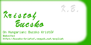 kristof bucsko business card