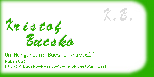 kristof bucsko business card